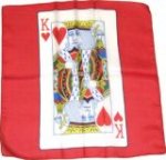 Card Silk King of Hearts 18" - Red Background