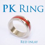 PK Ring - RED Inlay, Deluxe - 19mm, About Size 8